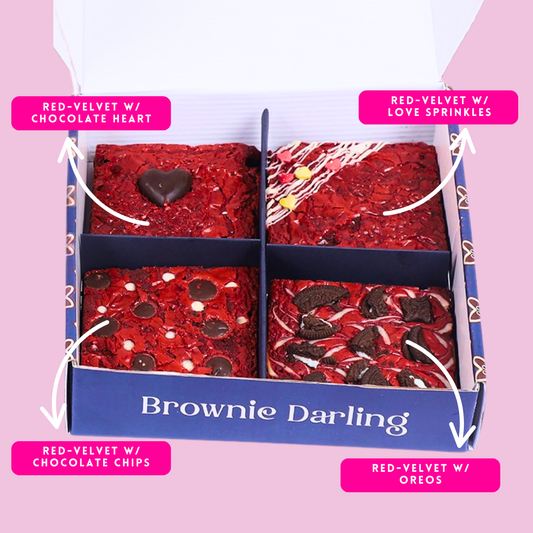 Love Brownies : Red-Velvet Brownie Gift Pack Brownie Darling