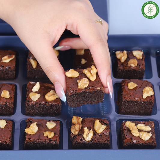 Gluten-Free Walnuts Belgian Chocolate Ragi Brownies - Mini Bites Brownie Darling