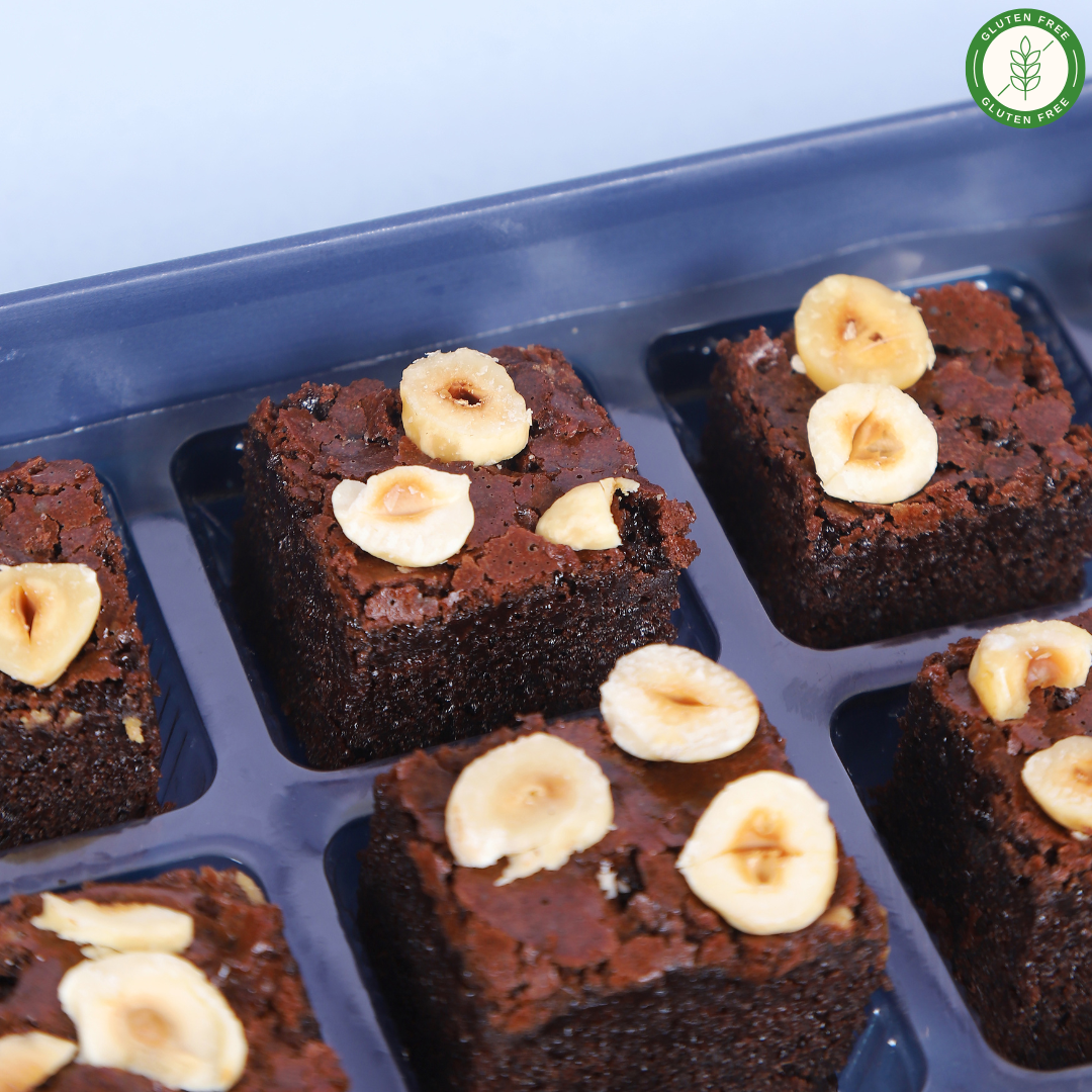 Gluten-Free Hazelnuts Belgian Chocolate Ragi Brownies - Mini Bites Brownie Darling