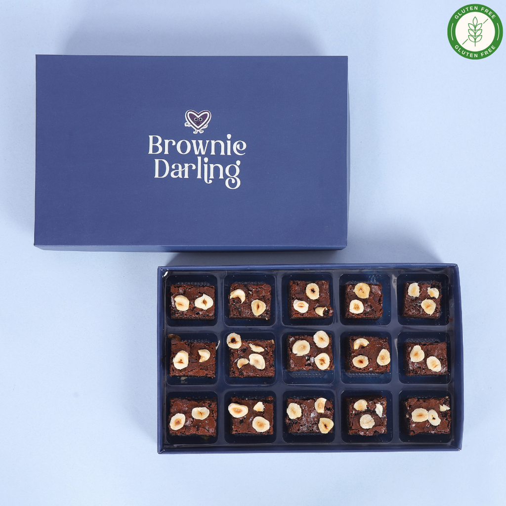 Gluten-Free Hazelnuts Belgian Chocolate Ragi Brownies - Mini Bites Brownie Darling