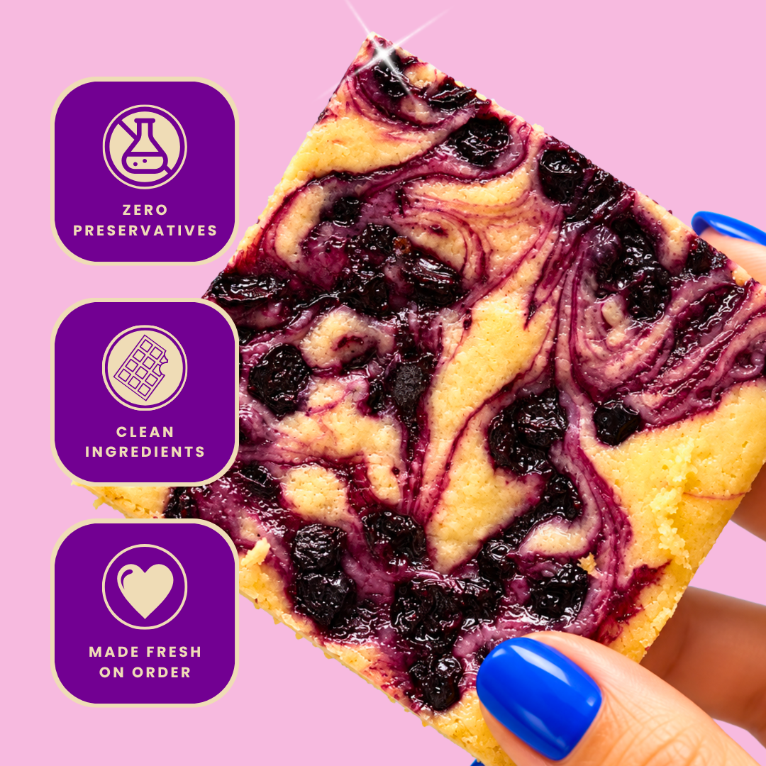 Blueberry Lime Blondies - Mini Bites Brownie Darling