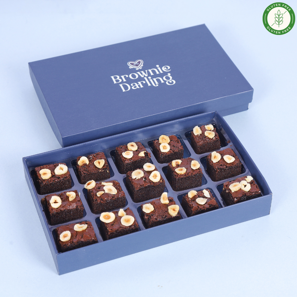 Gluten-Free Hazelnuts Belgian Chocolate Ragi Brownies - Mini Bites Brownie Darling