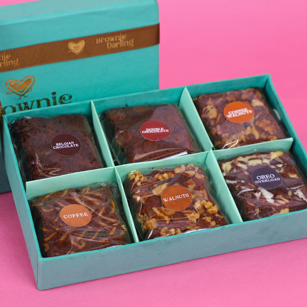 Rakhi Hamper - Box of 6 Brownies & Cookies - New Delhi/NCR Brownie Darling