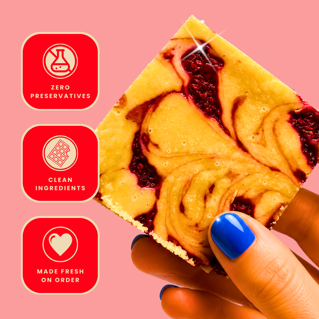 Raspberry Swirl Blondies - Mini Bites Brownie Darling