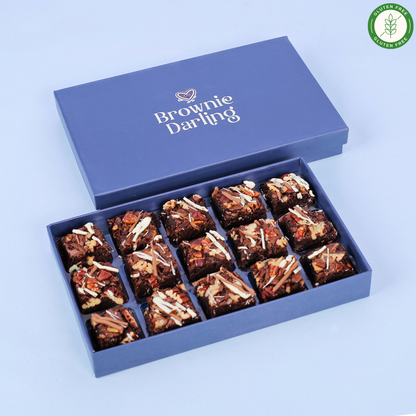 Gluten-Free Pecan Drizzle Ragi Brownies - Mini Bites Brownie Darling