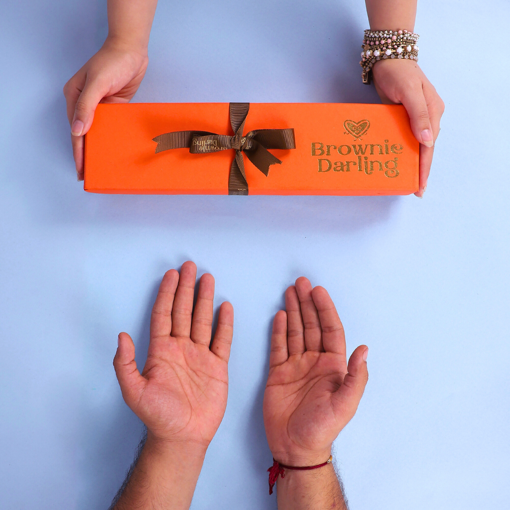 Rakhi Hamper - Box of 4 Brownies & Cookies - New Delhi/NCR Brownie Darling