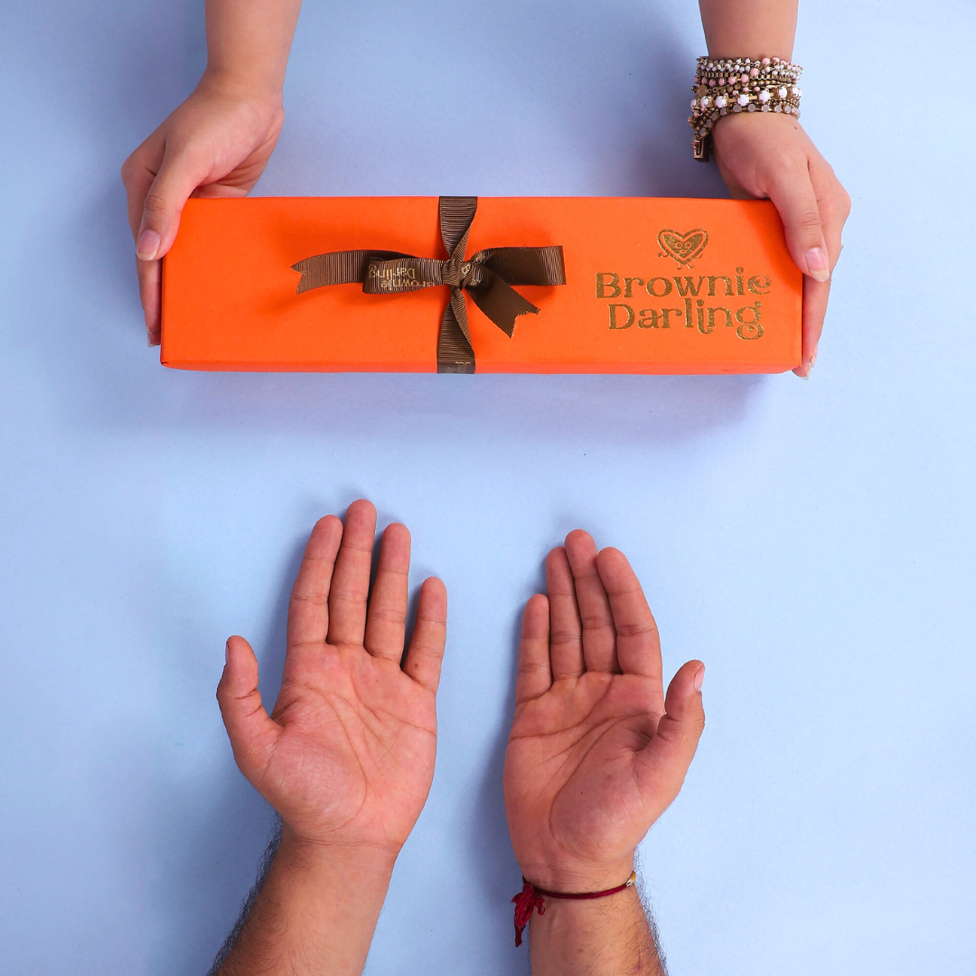 Rakhi Hamper - Box of 4 Brownies & Cookies - New Delhi/NCR Brownie Darling