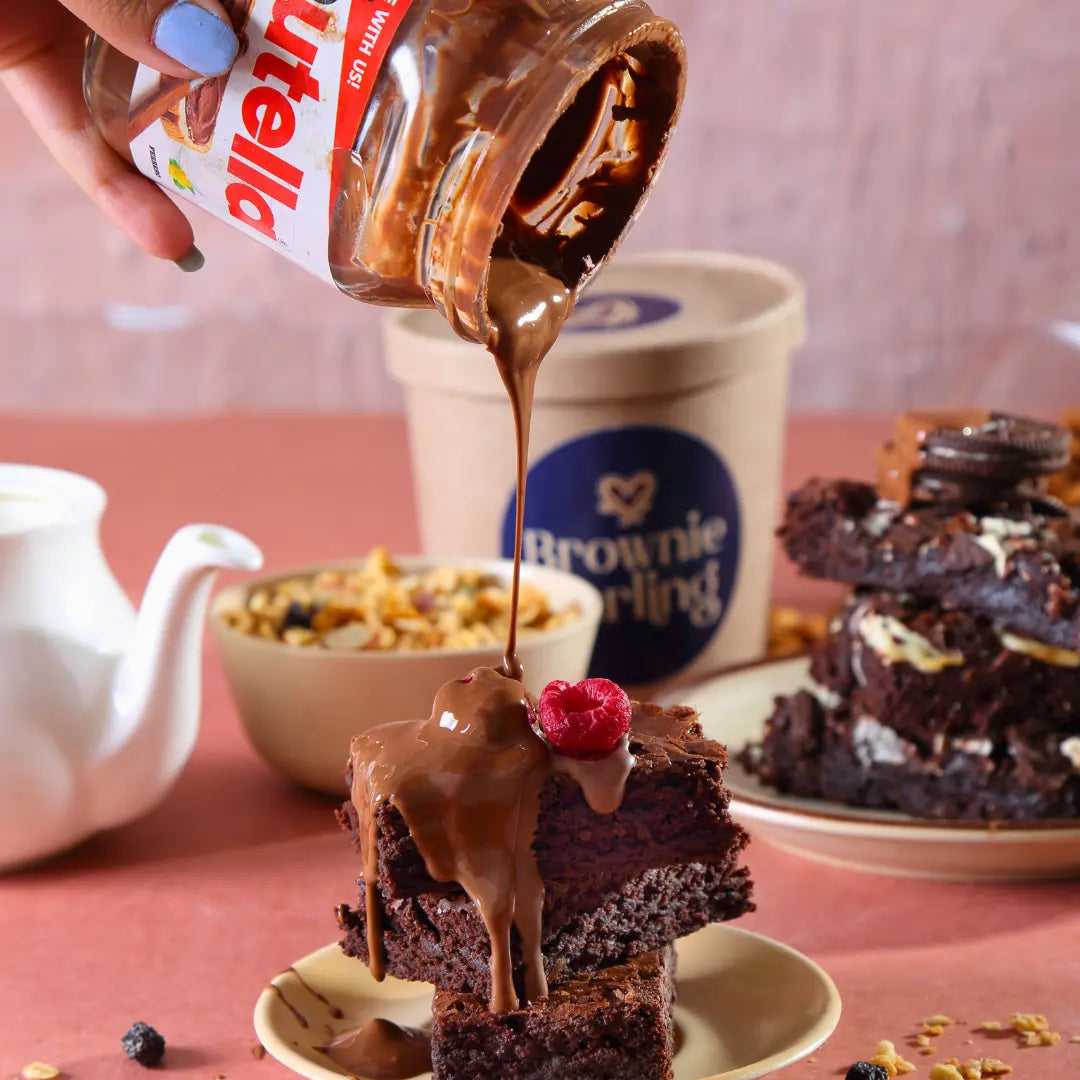 Nutella Fantasy Brownies - Slab Brownie Darling