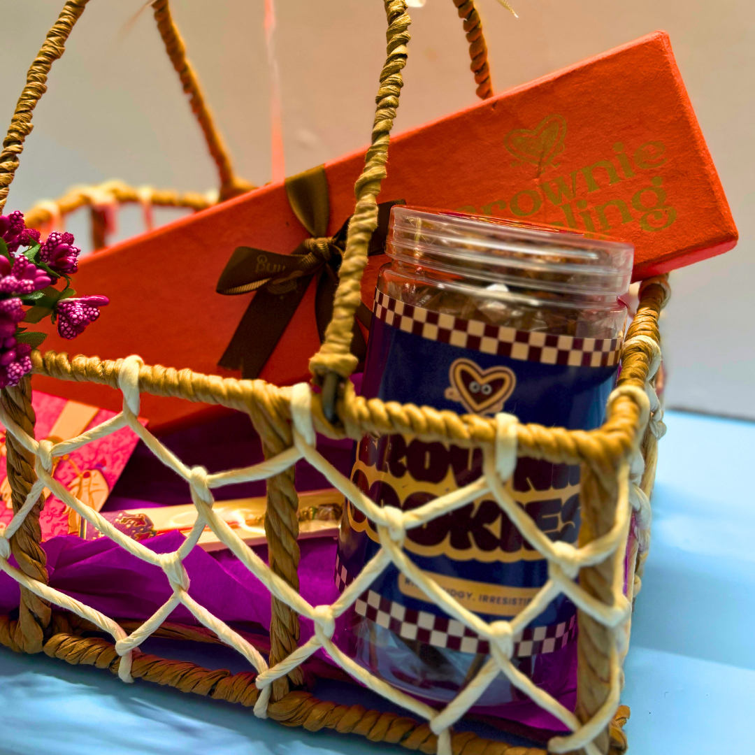 Rakhi Hamper - Box of 4 Brownies & Cookies - New Delhi/NCR Brownie Darling