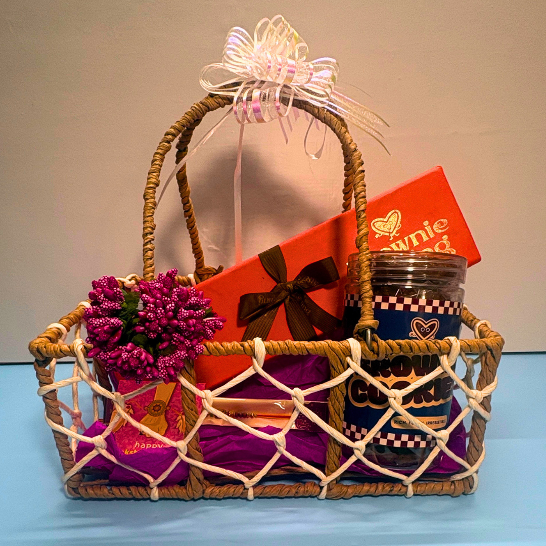 Rakhi Hamper - Box of 4 Brownies & Cookies - New Delhi/NCR Brownie Darling