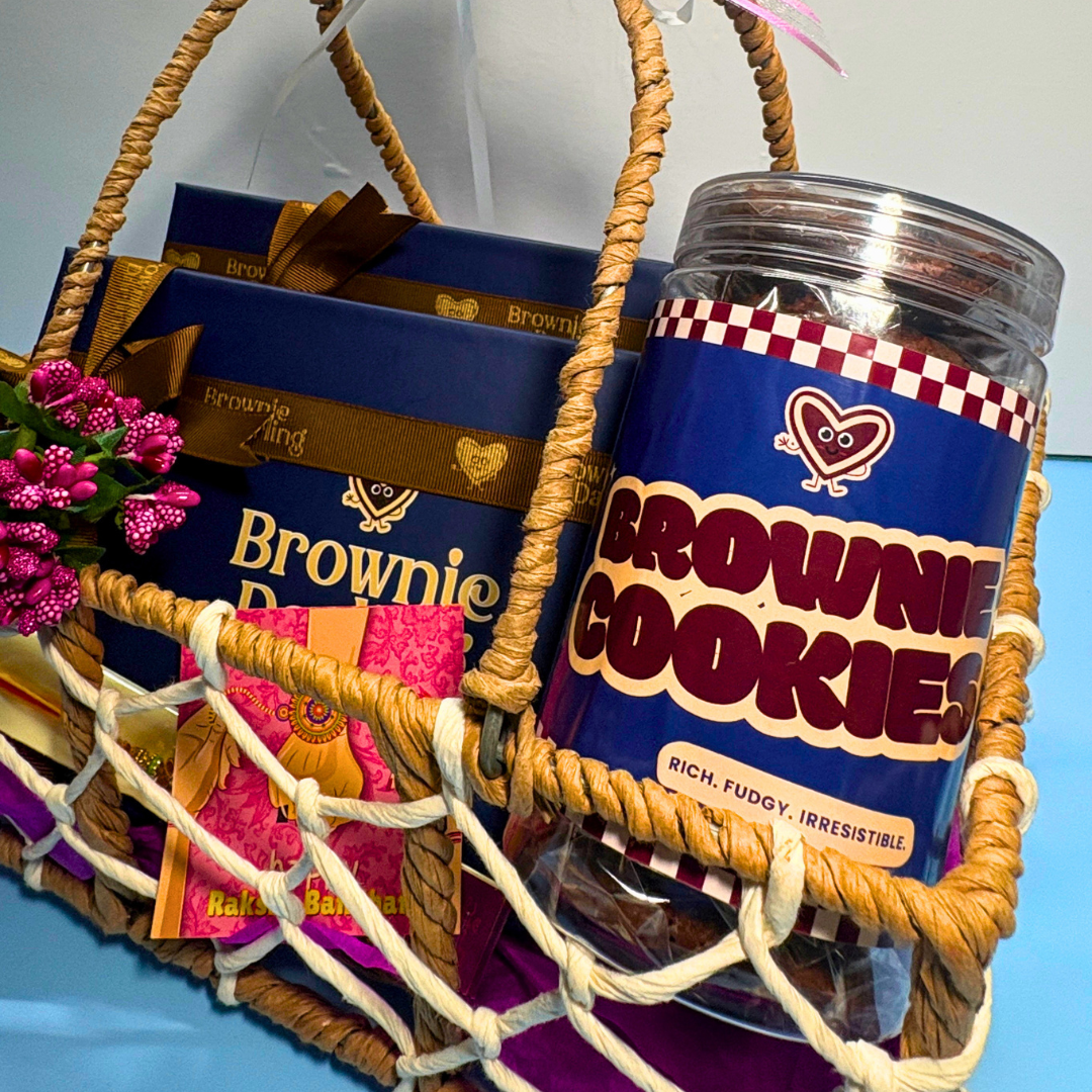 Rakhi Hamper - Box of 30 Mini Bites Brownies & Cookies - New Delhi/NCR Brownie Darling