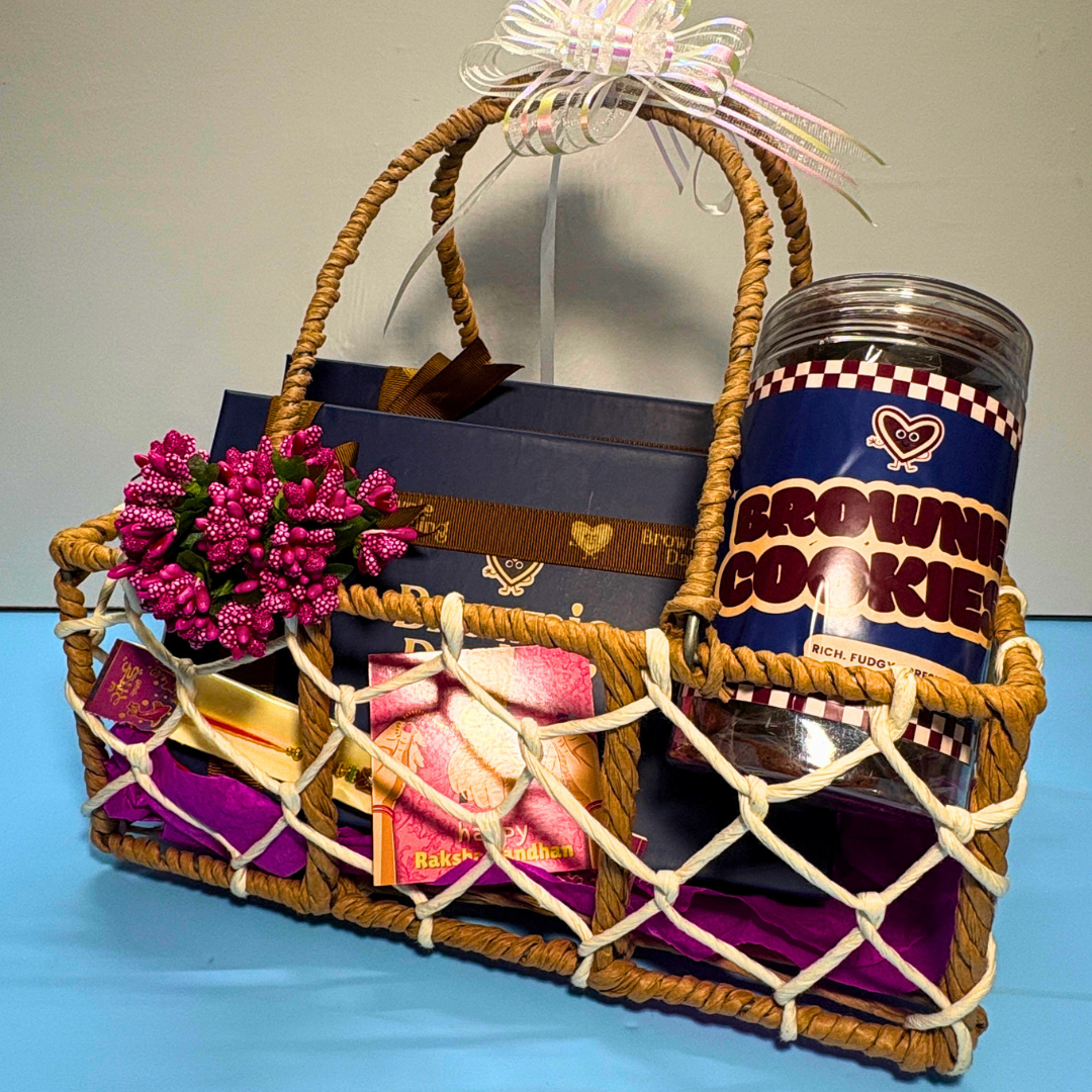 Rakhi Hamper - Box of 30 Mini Bites Brownies & Cookies - New Delhi/NCR Brownie Darling