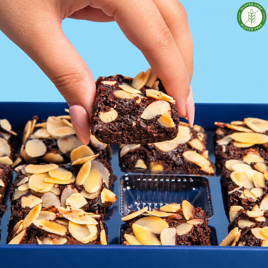 Gluten-Free Roasted Almonds Ragi Brownies - Mini Bites Brownie Darling