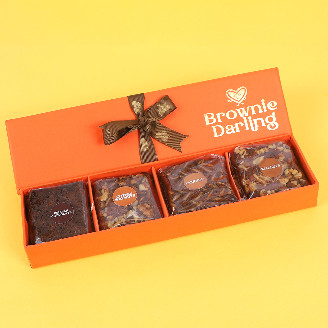 Rakhi Hamper - Box of 4 Brownies & Cookies - New Delhi/NCR Brownie Darling