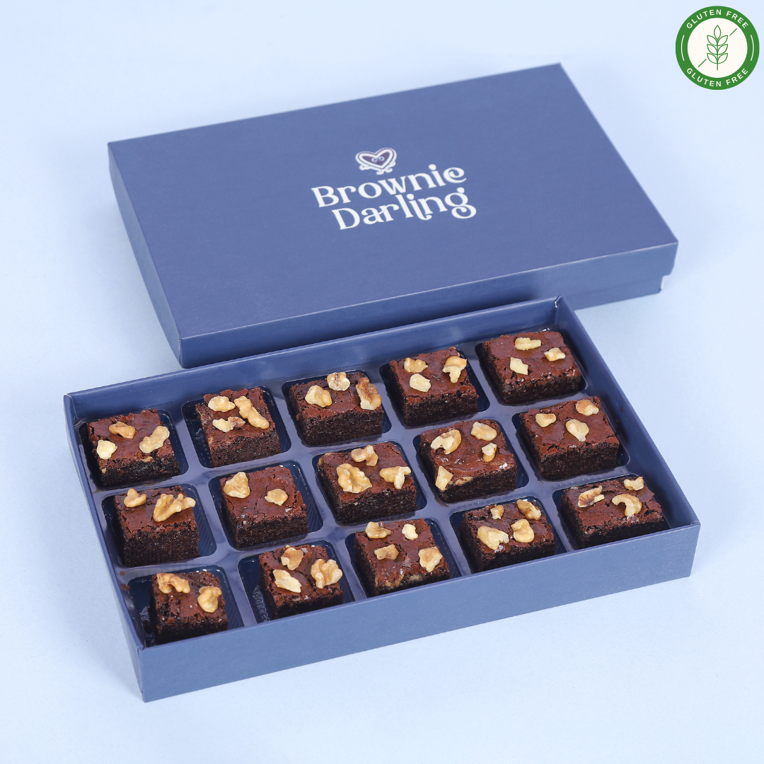 Gluten-Free Walnuts Belgian Chocolate Ragi Brownies - Mini Bites Brownie Darling