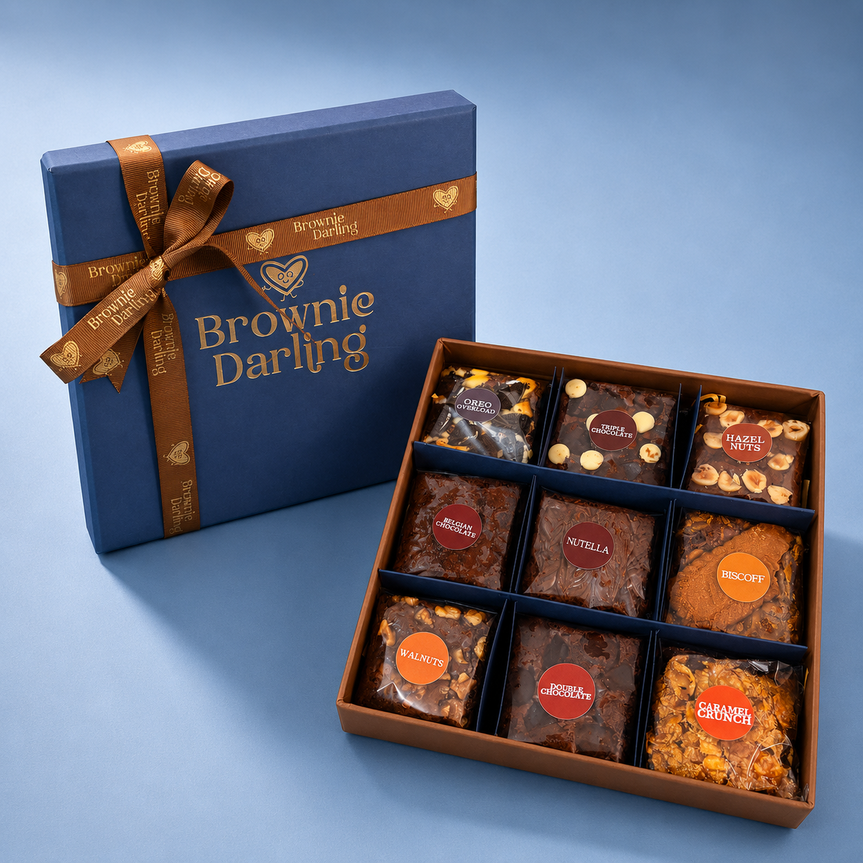 Rakhi Hamper - Box of 9 Brownies & Cookies - New Delhi/NCR Brownie Darling
