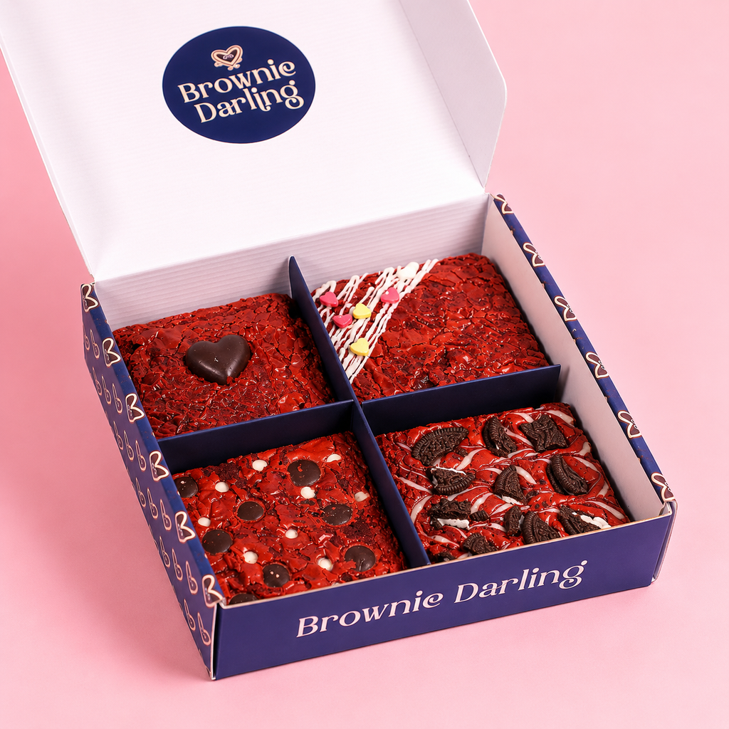 Red Velvet Love Brownies - Assorted Pack of 4 Brownie Darling