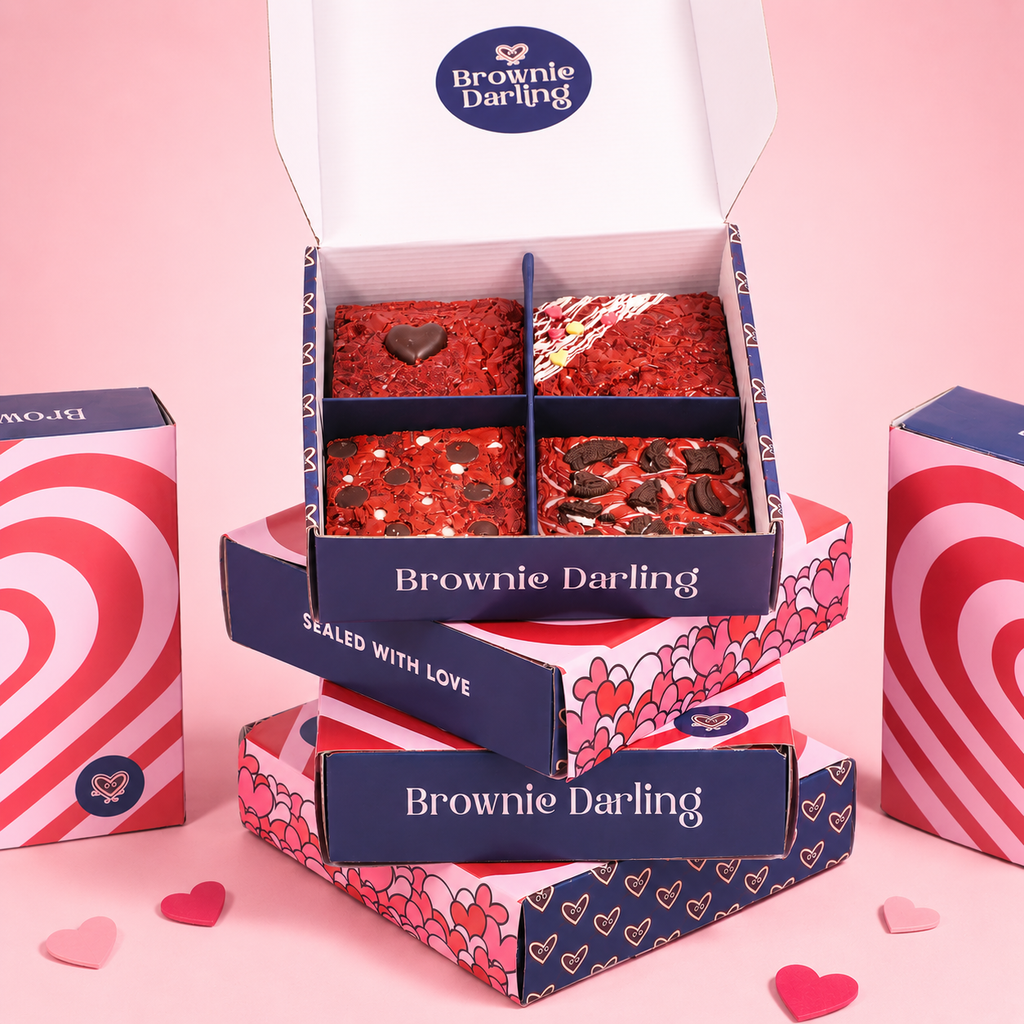 Red Velvet Love Brownies - Assorted Pack of 4 Brownie Darling
