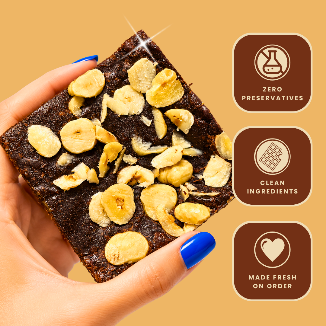 Gluten-Free Hazelnuts Belgian Chocolate Ragi Brownies - Mini Bites Brownie Darling