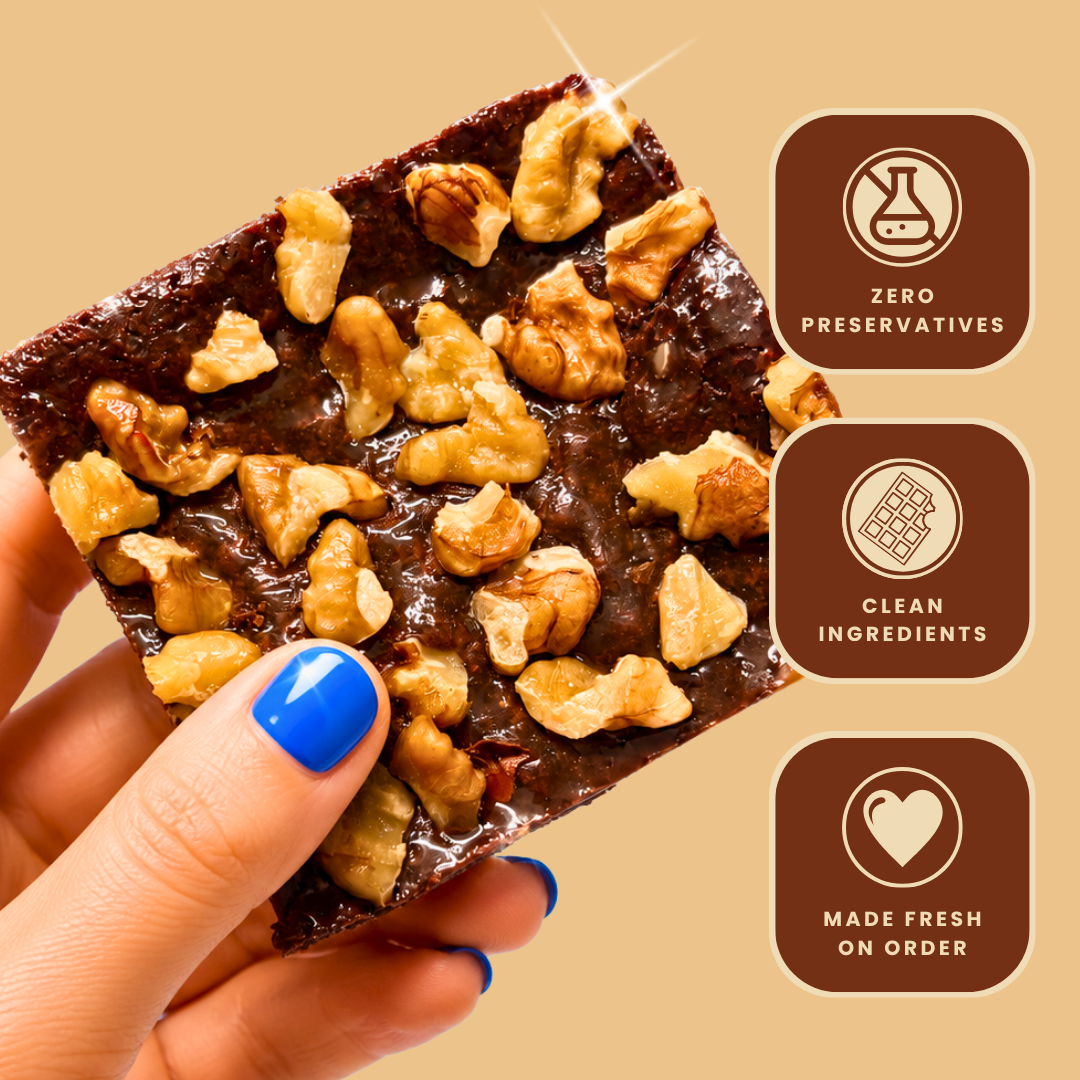 Gluten-Free Walnuts Belgian Chocolate Ragi Brownies - Mini Bites Brownie Darling