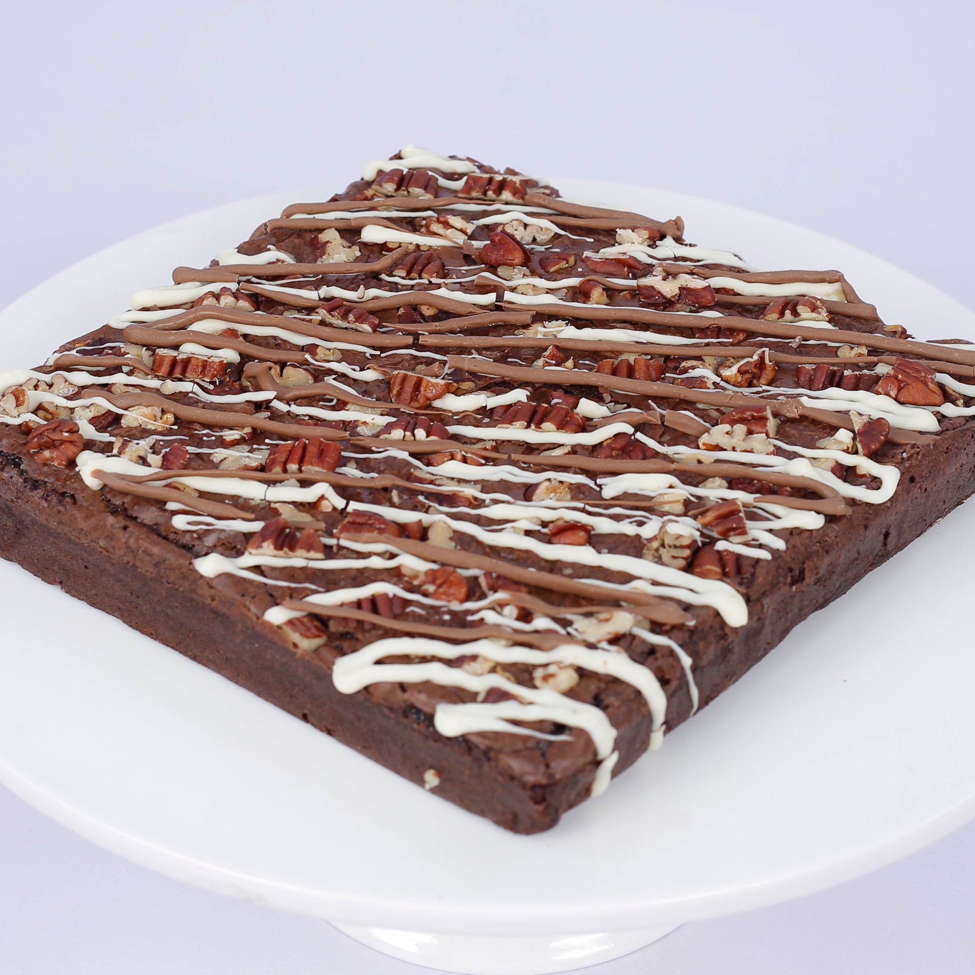 Pecan Drizzle Brownies - Slab Brownie Darling